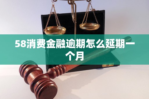 58消费金融逾期怎么延期一个月 58消费金融逾期怎么延期一个月