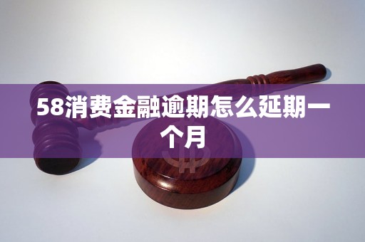 58消费金融逾期怎么延期一个月 58消费金融逾期怎么延期一个月