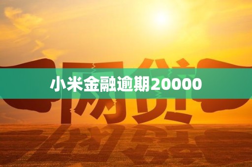小米金融逾期20000