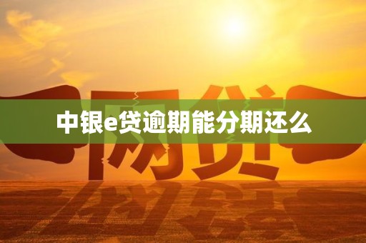 中银e贷逾期能分期还么 中银e贷逾期能分期还么
