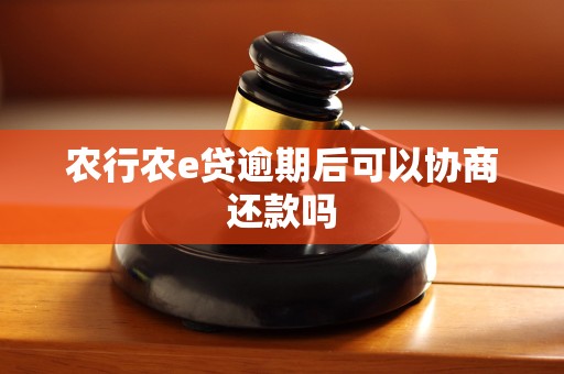 农行农e贷逾期后可以协商还款吗