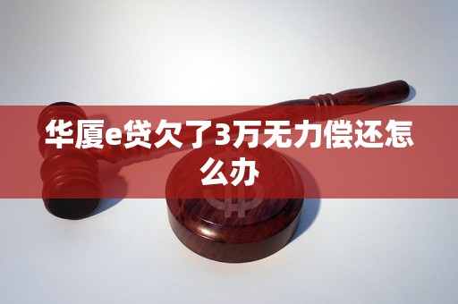 华厦e贷欠了3万无力偿还怎么办