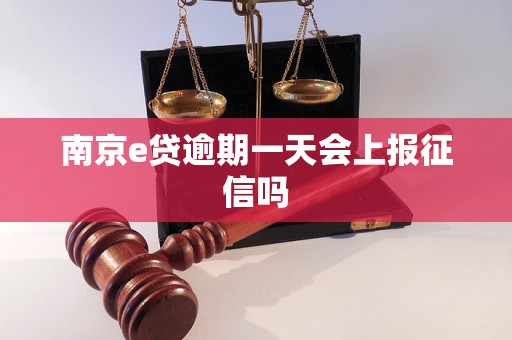 南京e贷逾期一天会上报征信吗 南京e贷逾期一天会上报征信吗