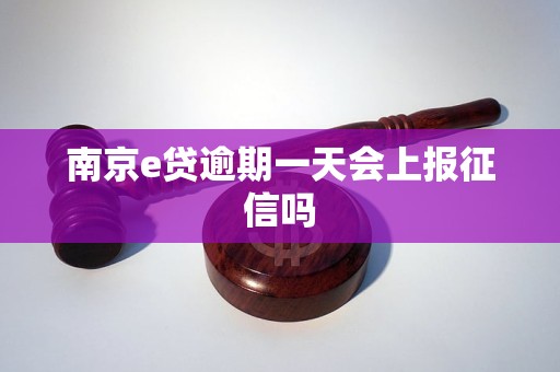 南京e贷逾期一天会上报征信吗 南京e贷逾期一天会上报征信吗