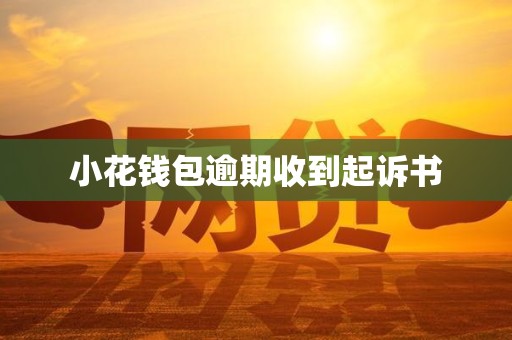 小花钱包逾期收到起诉书 小花钱包逾期收到起诉书
