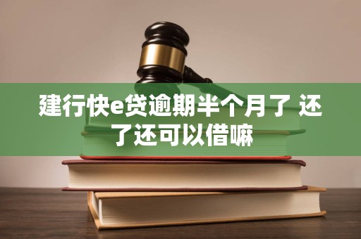 建行快e贷逾期半个月了 还了还可以借嘛