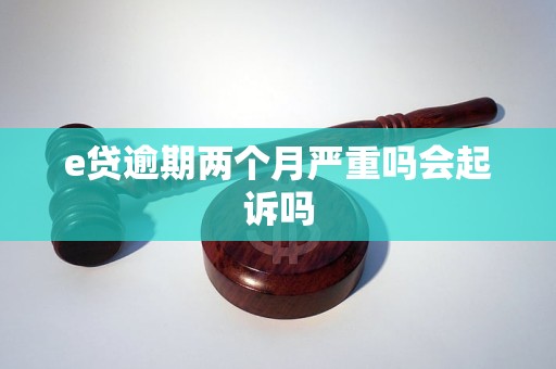 e贷逾期两个月严重吗会起诉吗