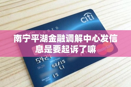 南宁平湖金融调解中心发信息是要起诉了嘛