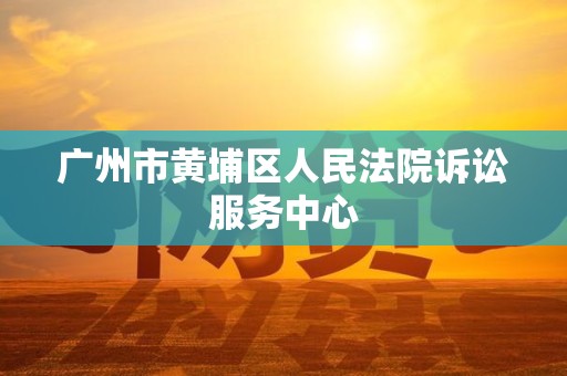 广州市黄埔区人民法院诉讼服务中心