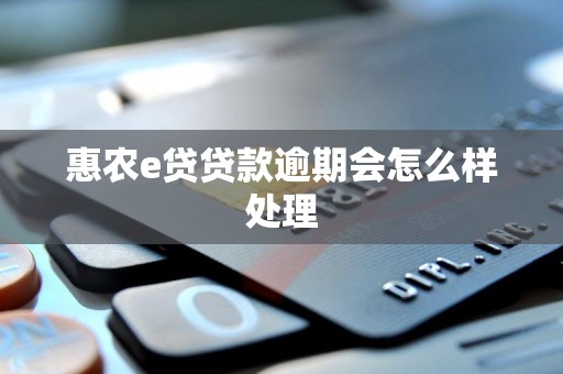 惠农e贷贷款逾期会怎么样处理