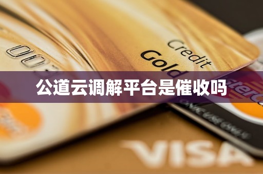 公道云调解平台是催收吗 公道云调解平台是催收吗