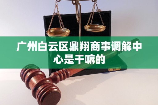 广州白云区鼎翔商事调解中心是干嘛的 广州白云区鼎翔商事调解中心是干嘛的