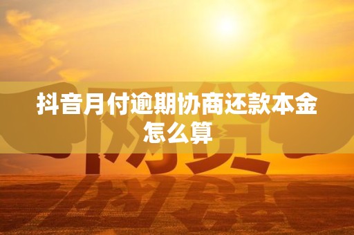 抖音月付逾期协商还款本金怎么算
