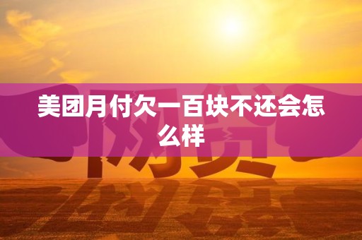 美团月付欠一百块不还会怎么样