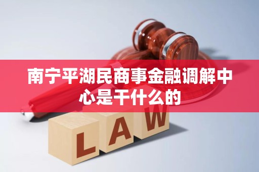 南宁平湖民商事金融调解中心是干什么的
