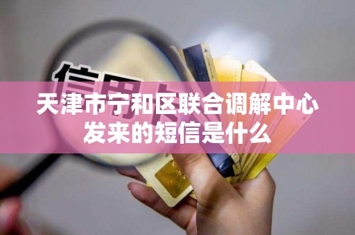 天津市宁和区联合调解中心发来的短信是什么