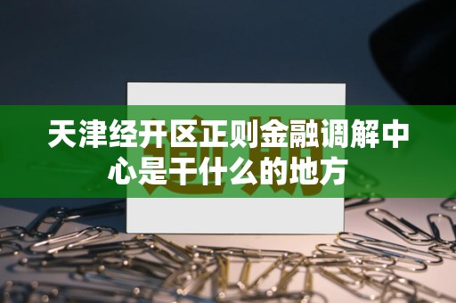 天津经开区正则金融调解中心是干什么的地方 天津经开区正则金融调解中心是干什么的地方