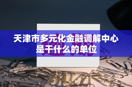 天津市多元化金融调解中心是干什么的单位