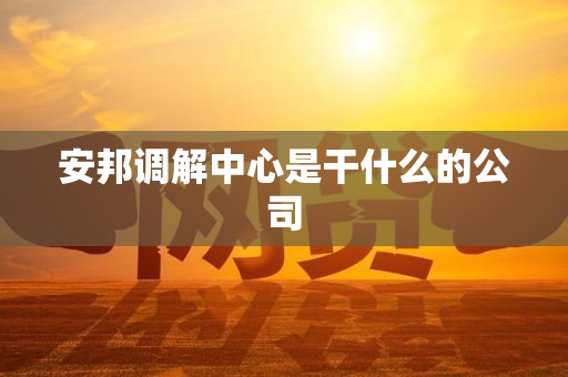 安邦调解中心是干什么的公司