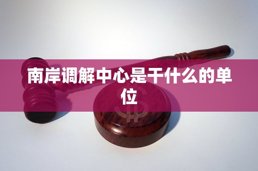 南岸调解中心是干什么的单位