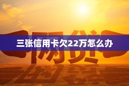 三张信用卡欠22万怎么办