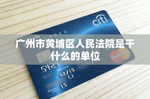 广州市黄埔区人民法院是干什么的单位
