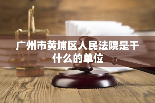 广州市黄埔区人民法院是干什么的单位