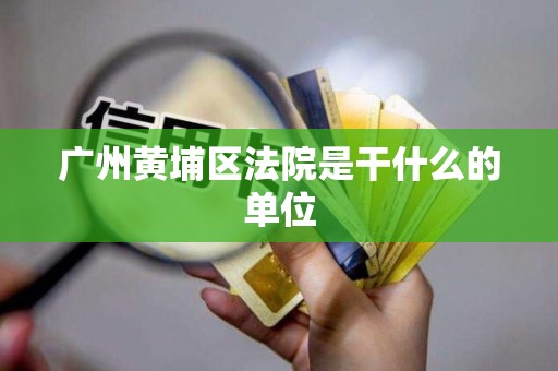 广州黄埔区法院是干什么的单位