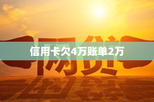 信用卡欠4万账单2万 信用卡欠4万账单2万