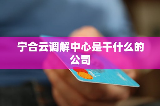 宁合云调解中心是干什么的公司 宁合云调解中心是干什么的公司