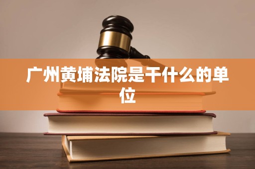广州黄埔法院是干什么的单位