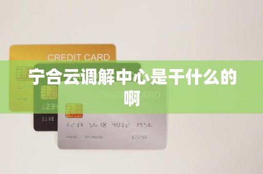 宁合云调解中心是干什么的啊 宁合云调解中心是干什么的啊