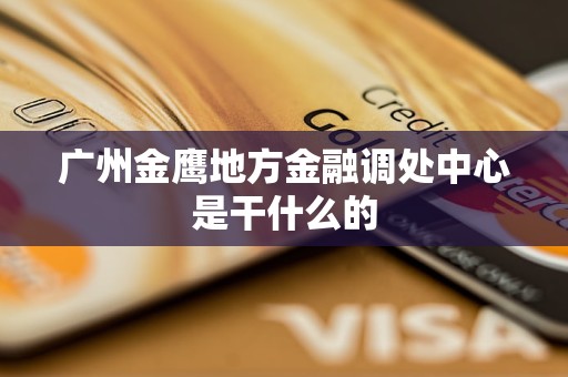 广州金鹰地方金融调处中心是干什么的