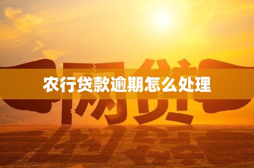 农行贷款逾期怎么处理