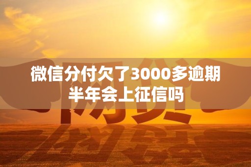 微信分付欠了3000多逾期半年会上征信吗 微信分付欠了3000多逾期半年会上征信吗