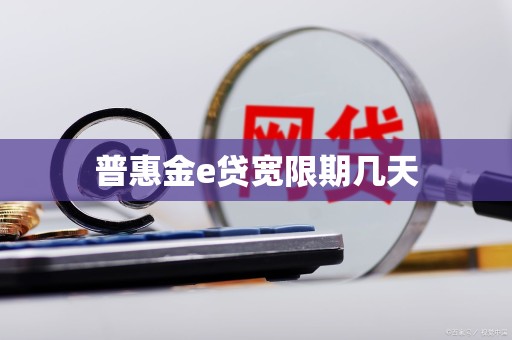 普惠金e贷宽限期几天 普惠金e贷宽限期几天