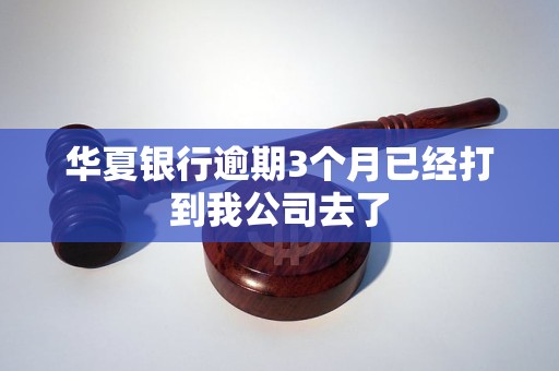 华夏银行逾期3个月已经打到我公司去了 华夏银行逾期3个月已经打到我公司去了