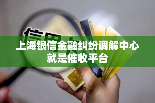 上海银信金融纠纷调解中心就是催收平台 上海银信金融纠纷调解中心就是催收平台
