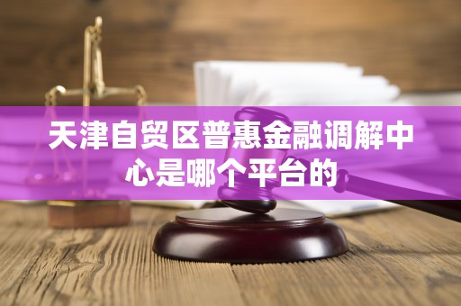 天津自贸区普惠金融调解中心是哪个平台的 天津自贸区普惠金融调解中心是哪个平台的