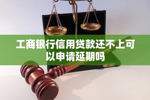 工商银行信用贷款还不上可以申请延期吗