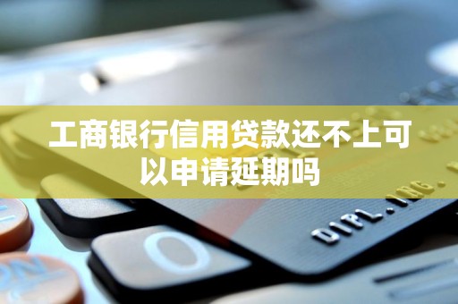 工商银行信用贷款还不上可以申请延期吗