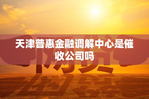 天津普惠金融调解中心是催收公司吗 天津普惠金融调解中心是催收公司吗