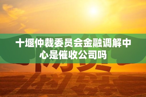 十堰仲裁委员会金融调解中心是催收公司吗
