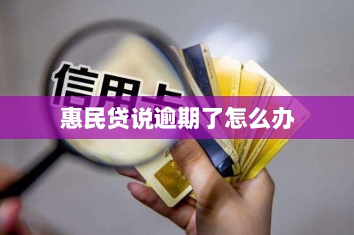 惠民贷说逾期了怎么办 惠民贷说逾期了怎么办