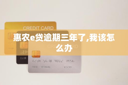 惠农e贷逾期三年了,我该怎么办