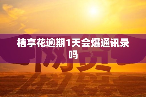 桔享花逾期1天会爆通讯录吗