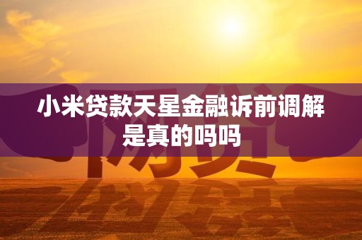 小米贷款天星金融诉前调解是真的吗吗