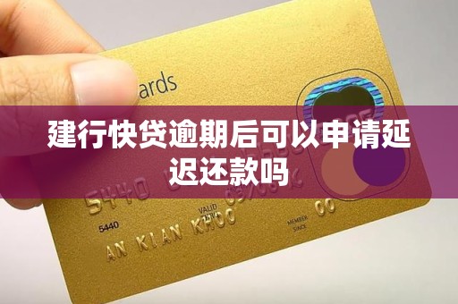 建行快贷逾期后可以申请延迟还款吗