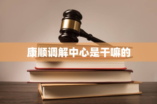 康顺调解中心是干嘛的 康顺调解中心是干嘛的