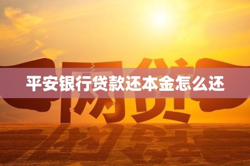平安银行贷款还本金怎么还